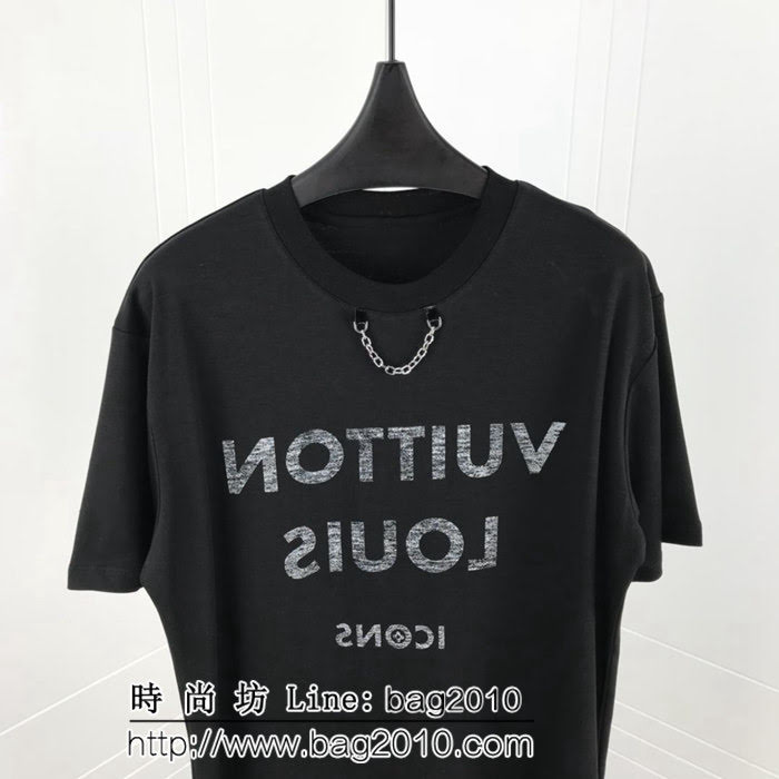 LV路易威登 19春季新款 最新倒影印花系列圖案 純棉短袖 男女同款 ydi1807